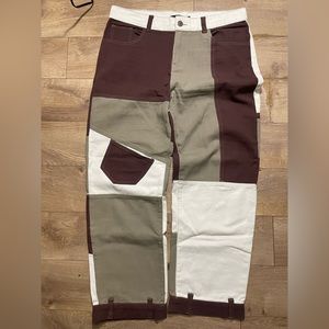Jaded London patchwork skate jeans in brown